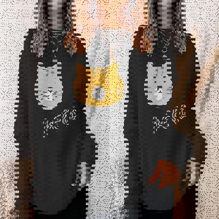 ねこさん『ふぇいす』茶トラ 猫 Neko【どうぶつフレンズ】フキゲンネコ 動物 ゆるかわいい キャラクター イラスト スウェットシャツ 彼女への贈り物