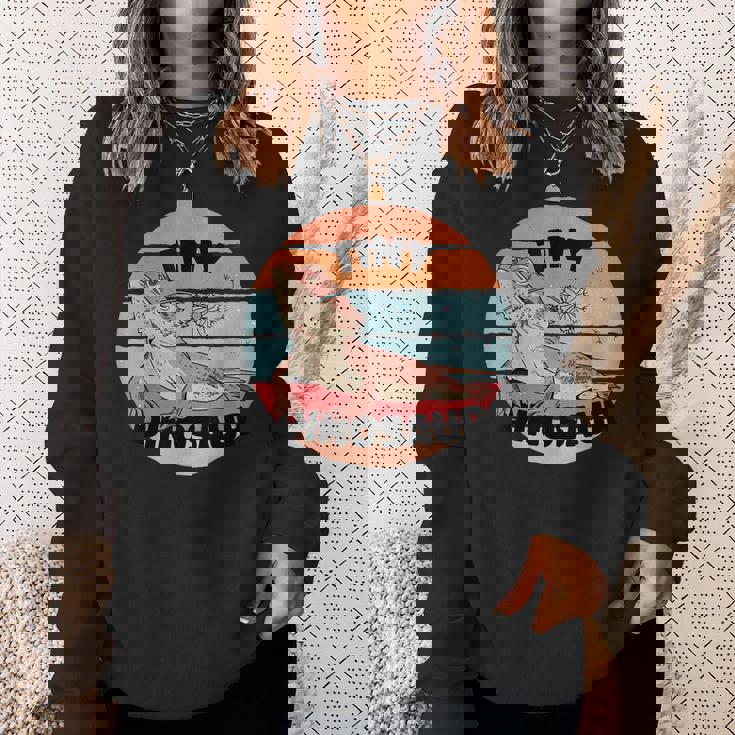 ひげを生やしたドラゴン爬虫類の小さな恐竜のかわいいスケールタンポポ スウェットシャツ 彼女への贈り物