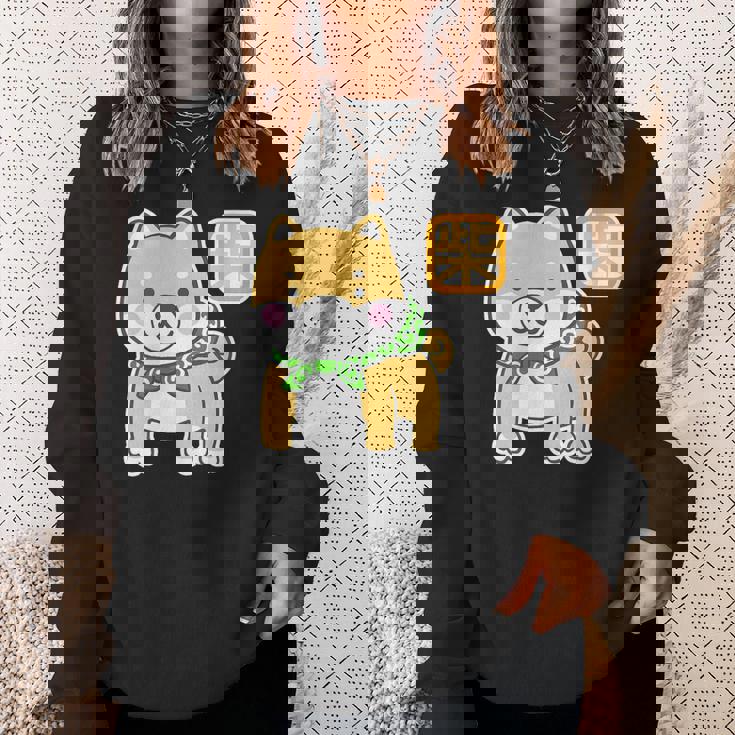 まめしばくん《唐草袋》 柴犬【どうぶつフレンズ】豆柴 ゆるくて かわいい 面白い 動物 キャラクター イラスト スウェットシャツ 彼女への贈り物