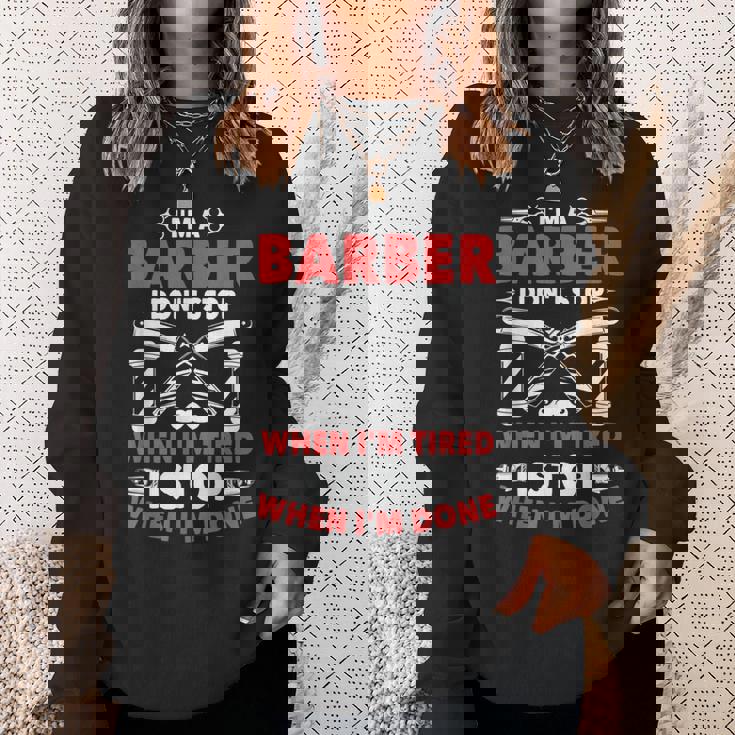 やったら床屋止まるよ美容師理髪師プレゼント スウェットシャツ 彼女への贈り物