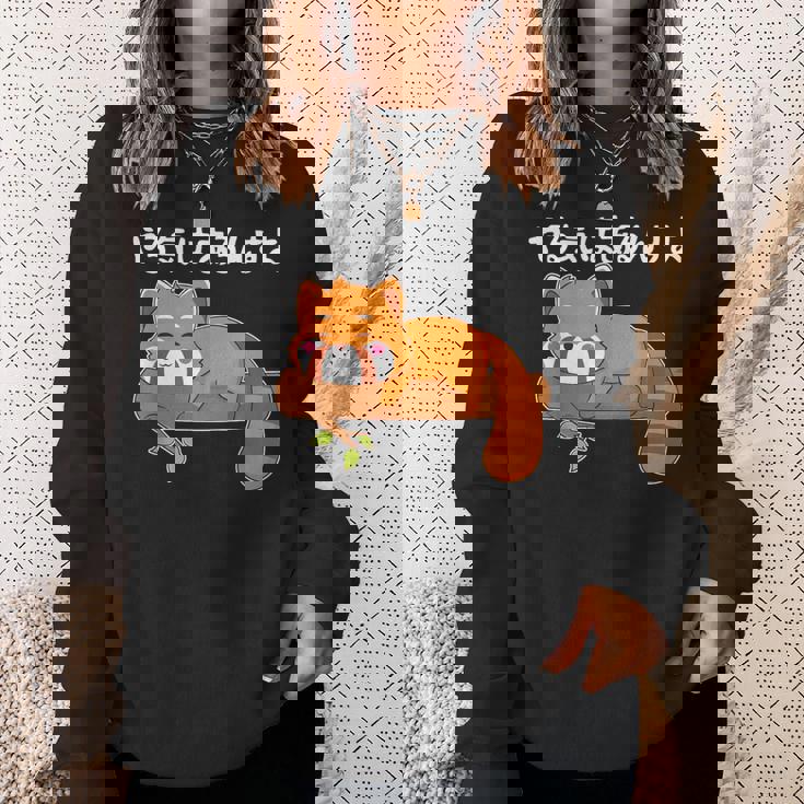 やる気はあるんすよ レッサーパンダ ジョーク かわいい 動物ギャグ好き おもしろ ネタ スウェットシャツ 彼女への贈り物