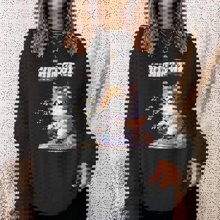 わがままゲーマー猫 ゲーム好き かわいい おもしろ マンガ アニメ オタク スウェットシャツ 彼女への贈り物