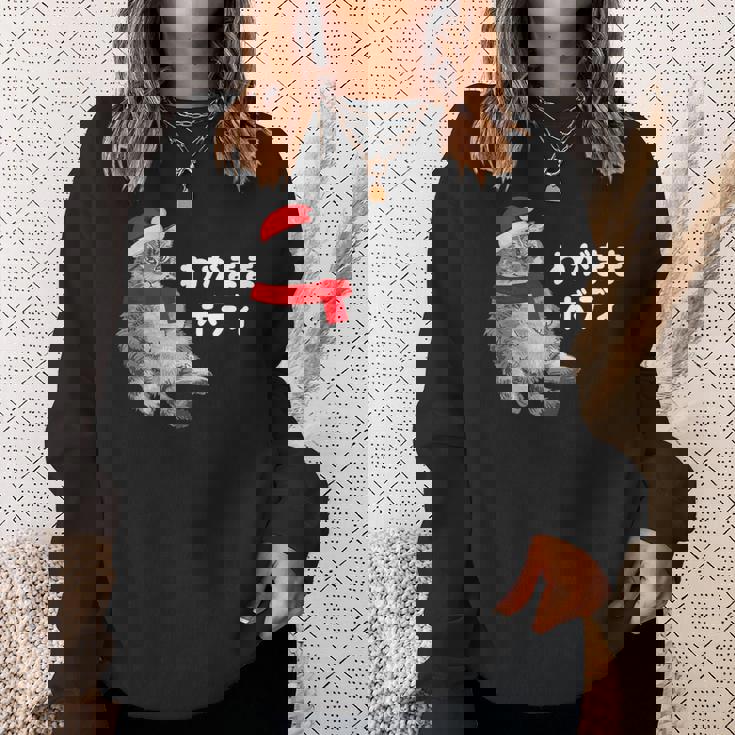 わがままボディ 猫 ねこ クリスマス サンタ 帽子 太ったねこ ぽっちゃり ねこ好き かわいい おもしろ 面白い スウェットシャツ 彼女への贈り物