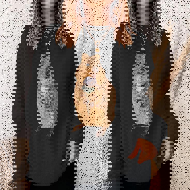 アイスクリームコーンを食べるカワイイクオッカ。 スウェットシャツ 彼女への贈り物