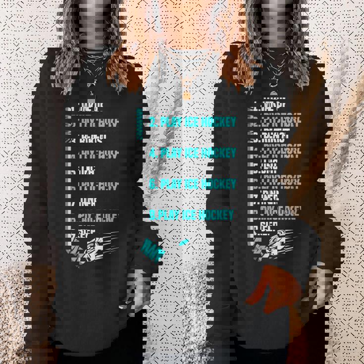 アイスホッケーデー 面白い アイスホッケー スウェットシャツ 彼女への贈り物