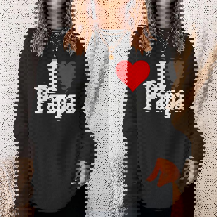 アイラブハートパパ父の日パパパパ スウェットシャツ 彼女への贈り物