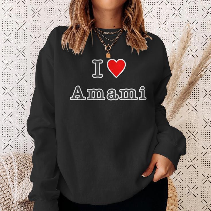 アイラブ・Amami 奄美大島（I Love ハート）【47都道府県】Jimo-T ジモティ お土産 面白い スウェットシャツ 彼女への贈り物