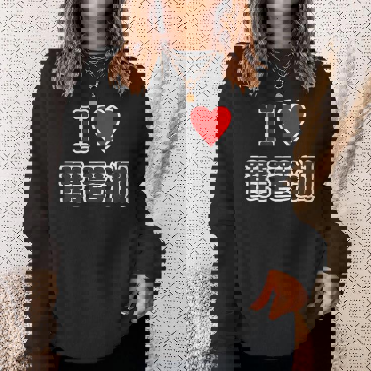 アイラブ・琵琶湖（I Love ハート）滋賀【47都道府県】ジモtティjimo-T 地元愛 観光 お土産 ご当地・面白 スウェットシャツ 彼女への贈り物