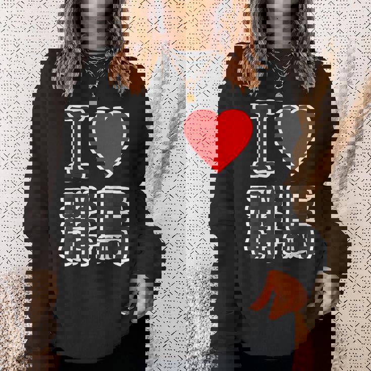 アイラブ・群馬（I Love ハート）Big 大きな文字 ハート【47都道府県】ジモtティ 旅行お土産 面白 スウェットシャツ 彼女への贈り物