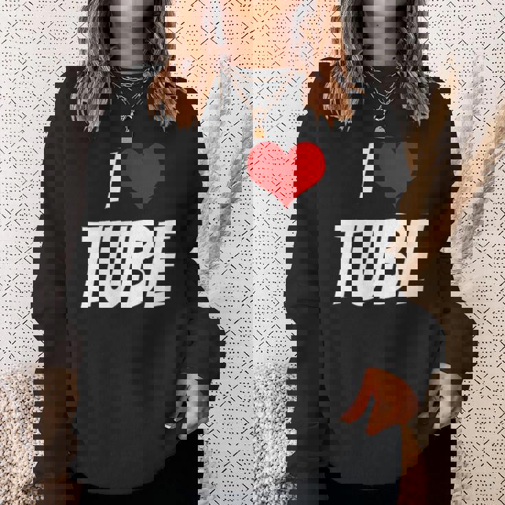 アイ・ラブ・チューブ・ハート スウェットシャツ 彼女への贈り物