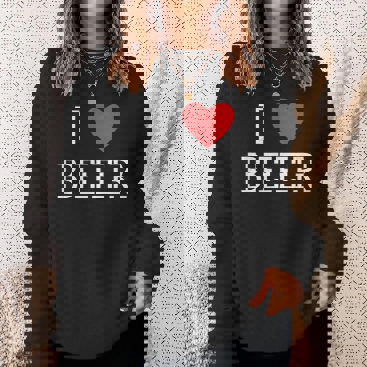 アイ・ラブ・ビール スウェットシャツ 彼女への贈り物