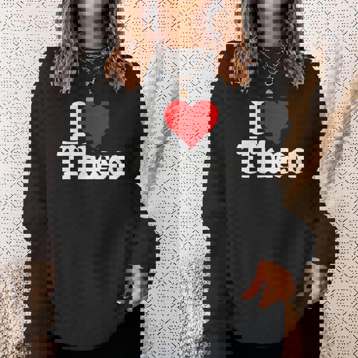 アイ・ラヴ・ハート・テオ・セオドア スウェットシャツ 彼女への贈り物