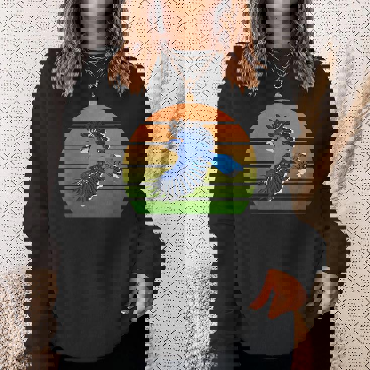 アオカケス 鳥 動物 図 バードウォッチング 贈り物 鳥類学者 生物学者 自然科学 スウェットシャツ 彼女への贈り物