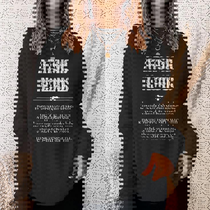 アカシックレコード Akashic Records Dictionary Word Definition Occult スウェットシャツ 彼女への贈り物