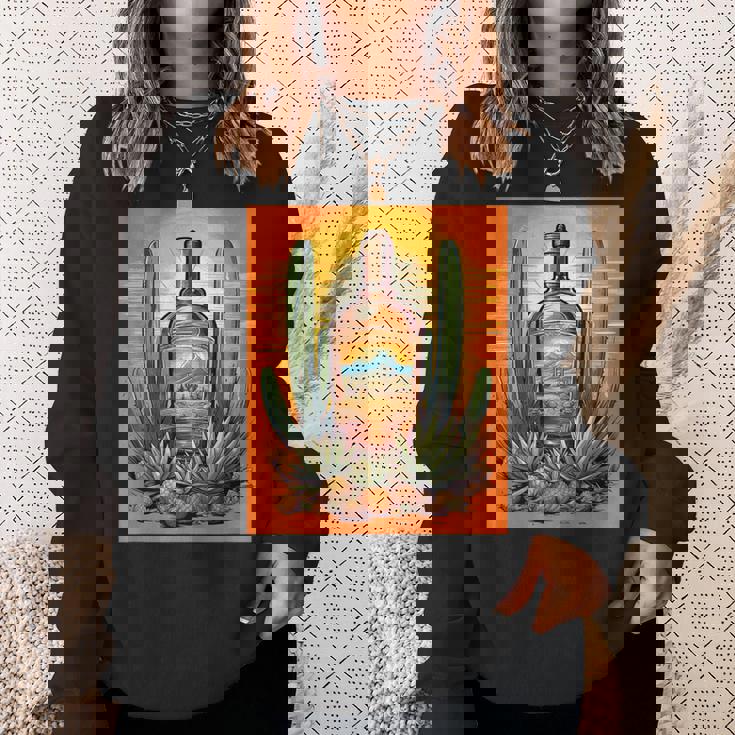 アガベ植物 テキーラボトル メキシカン メズカル アルコール ドリンク スウェットシャツ 彼女への贈り物