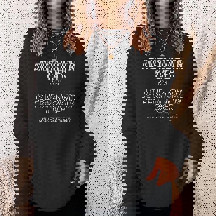 アコースティックギタープレーヤー定義面白いアコースティックギター スウェットシャツ 彼女への贈り物