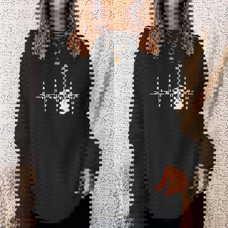 アコースティック・ギター・ハートビート ギター・ミュージシャン スウェットシャツ 彼女への贈り物