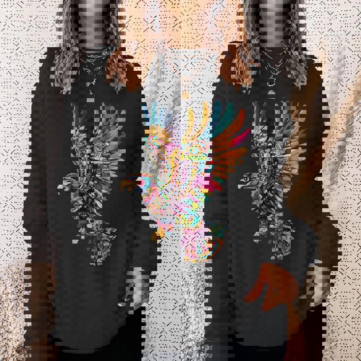 アステカ メキシコ神話 羽をつけた蛇 鷲 マヤ人 スウェットシャツ 彼女への贈り物