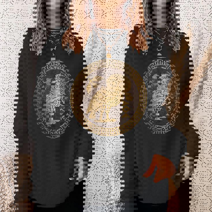 アテネ古代ギリシャ女神アテナのアテネのフクロウのシンボル スウェットシャツ 彼女への贈り物