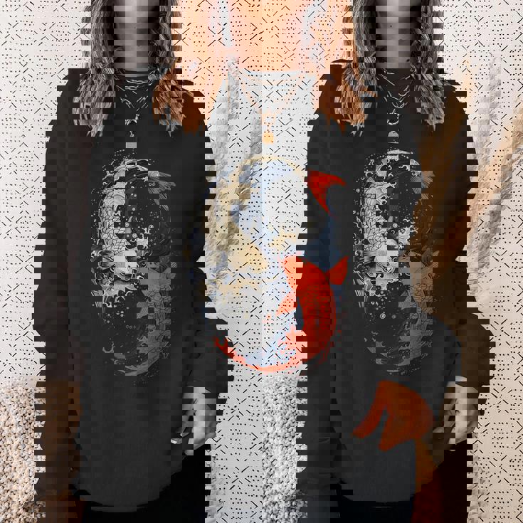 アニメ 日本の鯉 魚 陰陽 アート スウェットシャツ 彼女への贈り物