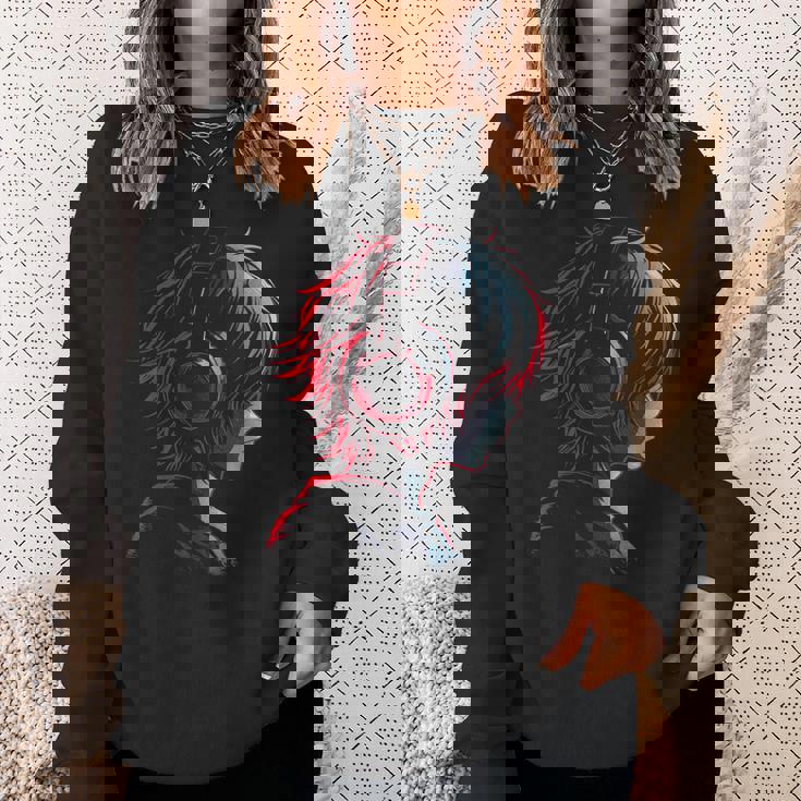 アニメ 漫画 グラフィック ヘッドフォン アートワークアニメ スウェットシャツ 彼女への贈り物