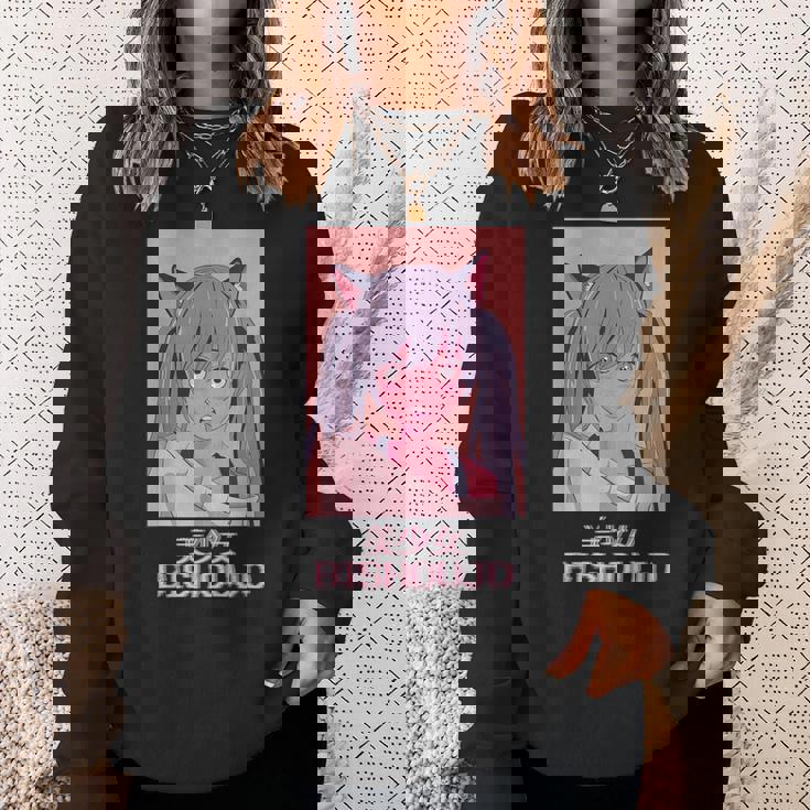 アニメガール猫少女日本蒸気波美少女美少女。 スウェットシャツ 彼女への贈り物