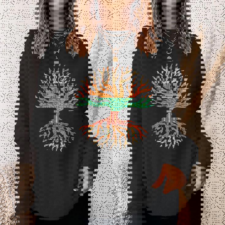 アフリカンパターンの木の根 黒史 スウェットシャツ 彼女への贈り物