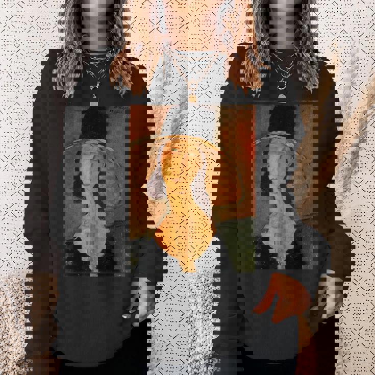 アメデオ モディリアーニのジャンヌ・ヘブターヌ 大きな帽子 スウェットシャツ 彼女への贈り物