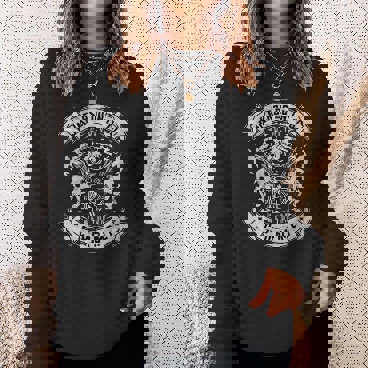 アメリカン バイク おしゃれ ドクロ エンジン ダメージ 面白い イラスト 長袖tシャツ スウェットシャツ 彼女への贈り物