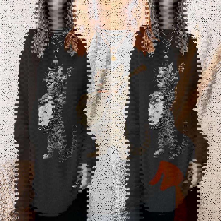 アメリカンショートヘアキャット ブルーグラス バンジョープレイヤー スウェットシャツ 彼女への贈り物