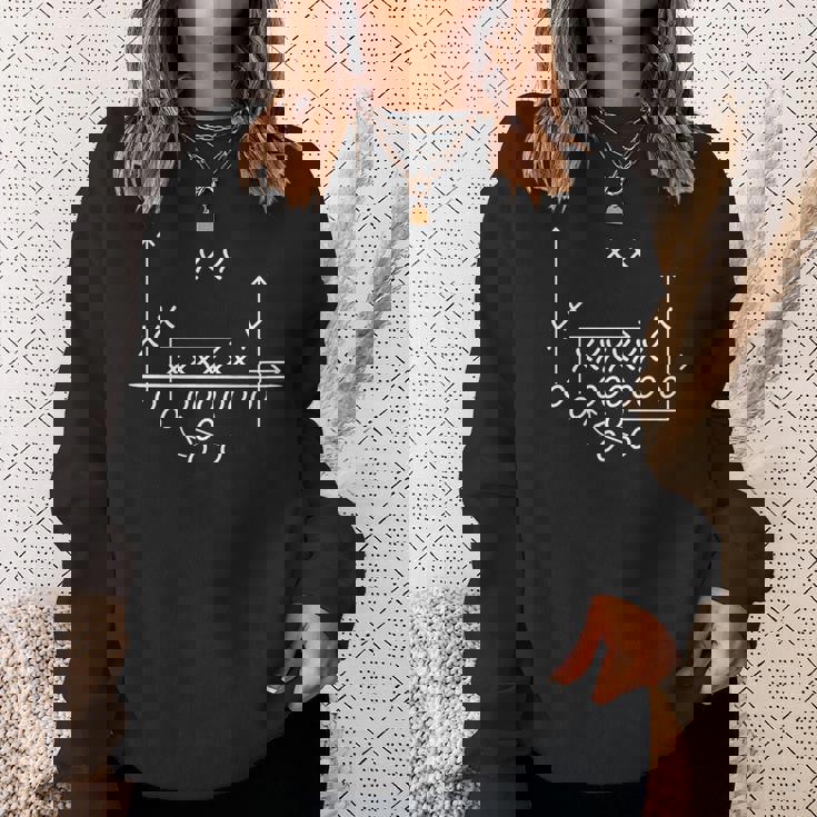 アメリカンフットボールプレイフォーメーションルート 長袖tシャツ スウェットシャツ 彼女への贈り物