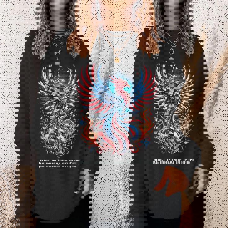 アメリカ神話 伝説のクリーチャー アメリカンフェニックス 自由の鳥 復活 火の鳥 スウェットシャツ 彼女への贈り物