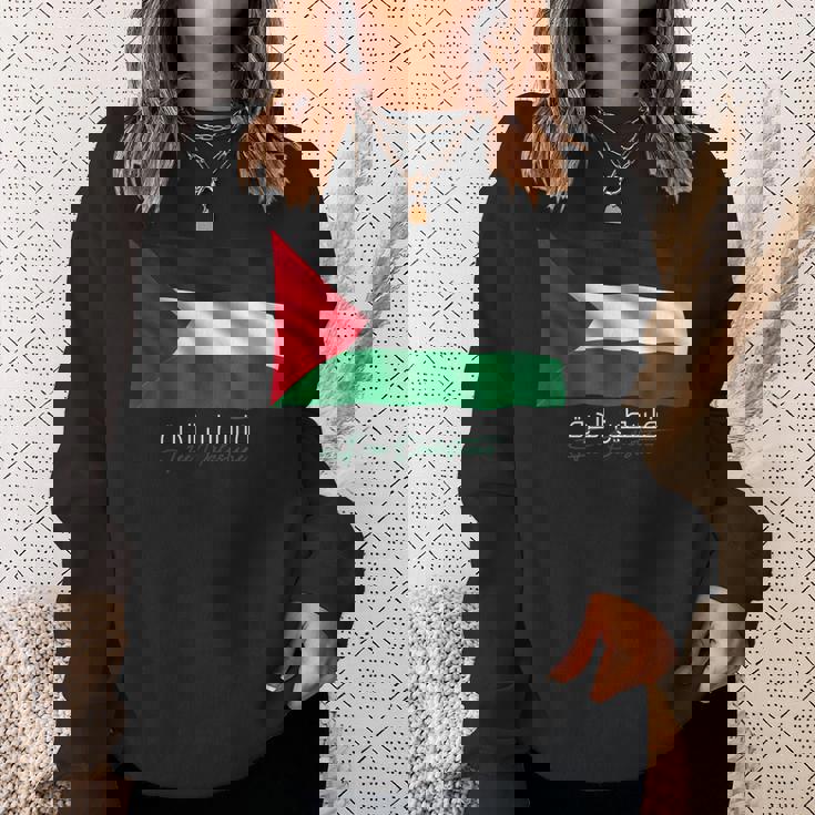 アラビア書道のパレスチナ語 スウェットシャツ 彼女への贈り物