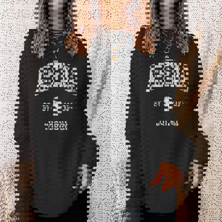 アリーナ ウィスコンシン Wi ヴィンテージ アスレチック スポーツ デザイン スウェットシャツ 彼女への贈り物