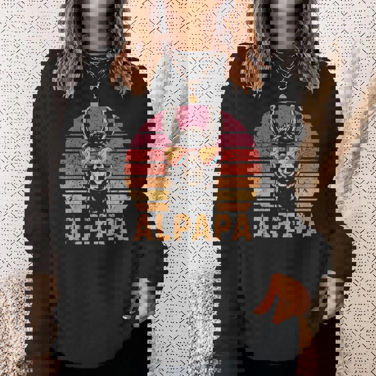アルパパ アルパカ ラマ お父さんになる お父さん 新しいお父さん スウェットシャツ 彼女への贈り物