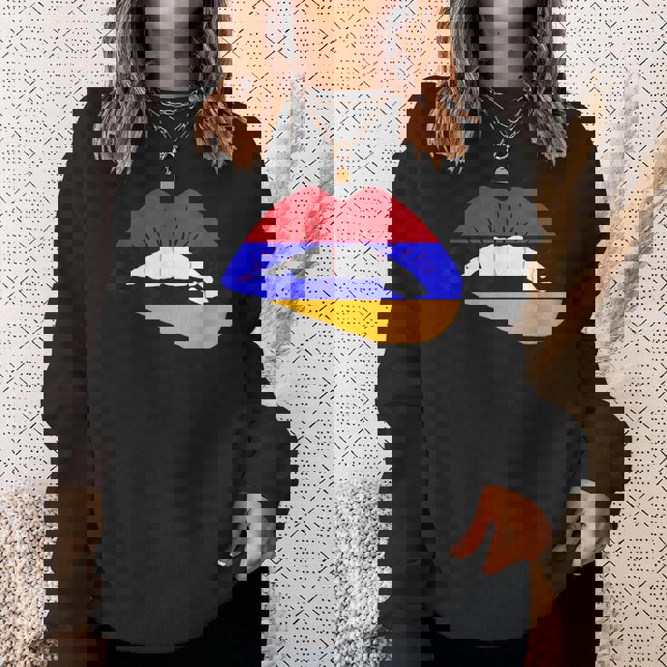 アルメニアリップ アルメニアプライド アルメニアルーツ アルメニア国旗 スウェットシャツ 彼女への贈り物