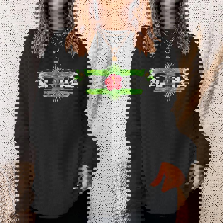 アロハ ハイビスカス フラワー トロピカルハワイアンデザイン スウェットシャツ 彼女への贈り物