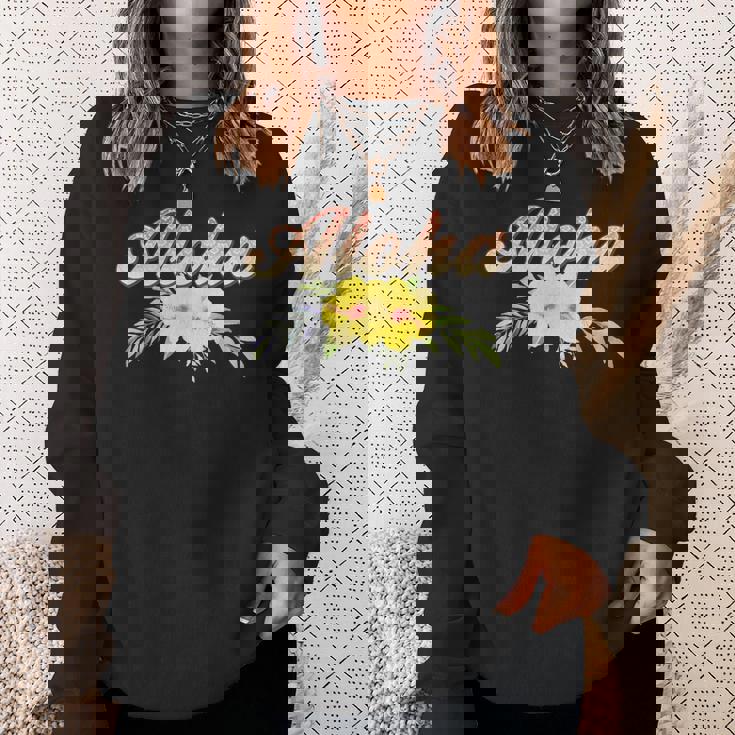 アロハイエロー ハイビスカス スウェットシャツ 彼女への贈り物