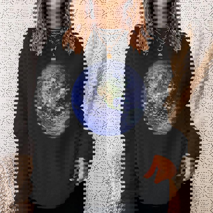 アースプラネット 地球 北米 平球 宇宙雲 スウェットシャツ 彼女への贈り物