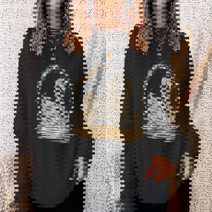 アート プリント モチーフとしての美しい白鳥、ギフトのアイデア スウェットシャツ 彼女への贈り物