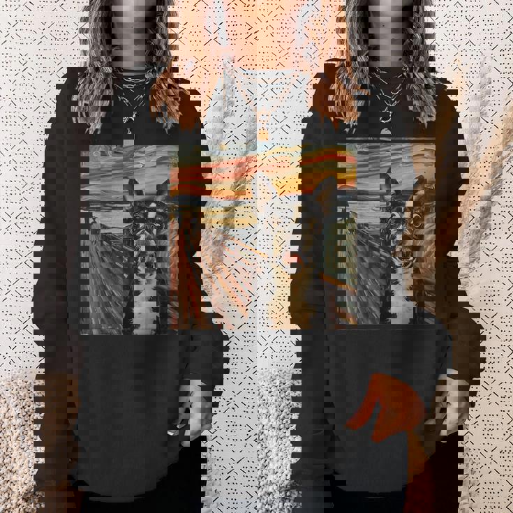 アート、面白いボストン テリア スウェットシャツ 彼女への贈り物