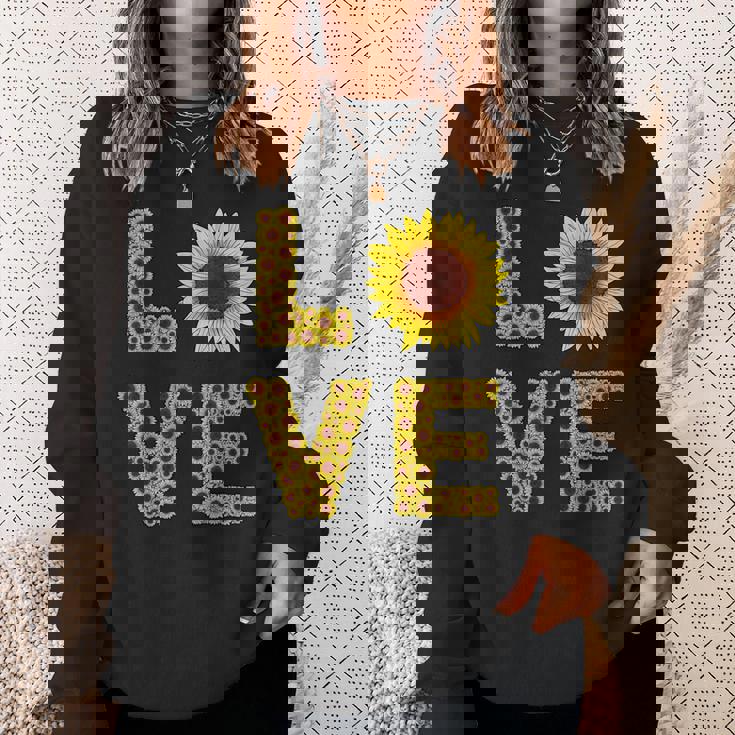 イエロー ひまわり ラブフラワー ひまわり 花柄 かわいい スウェットシャツ 彼女への贈り物