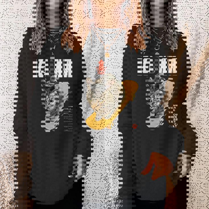 イカ耳ねこ、うずら 猫 キジトラ猫 イカミミ Cat スウェットシャツ 彼女への贈り物