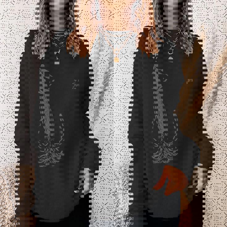 イカ釣り イカグッズ いか イカ 烏賊 魷 スウェットシャツ 彼女への贈り物