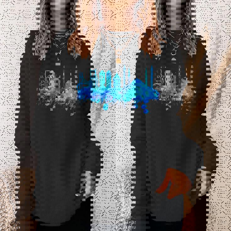 イスタンブールのスカイライン 青いモスク 青い絵 トルコ スウェットシャツ 彼女への贈り物