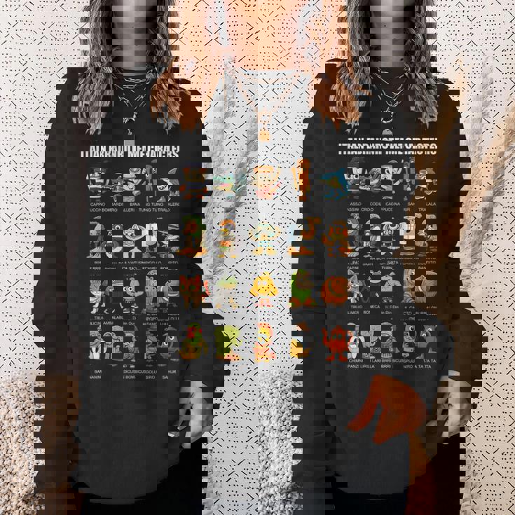 イタリア ブレイン ミーム コンピレーション キャラクター 手描き キッズ スウェットシャツ 彼女への贈り物