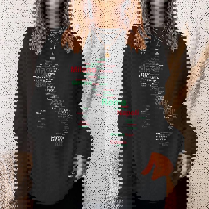 イタリア 地図 シルエット 旗 タウン ローマ 旅行 イタリア スウェットシャツ 彼女への贈り物