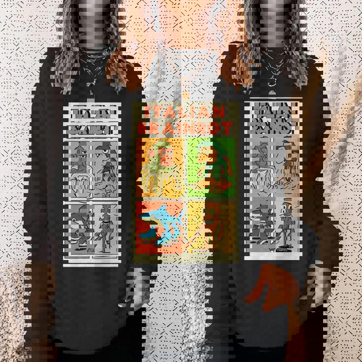 イタリアのブレインロットコミックポスター スウェットシャツ 彼女への贈り物