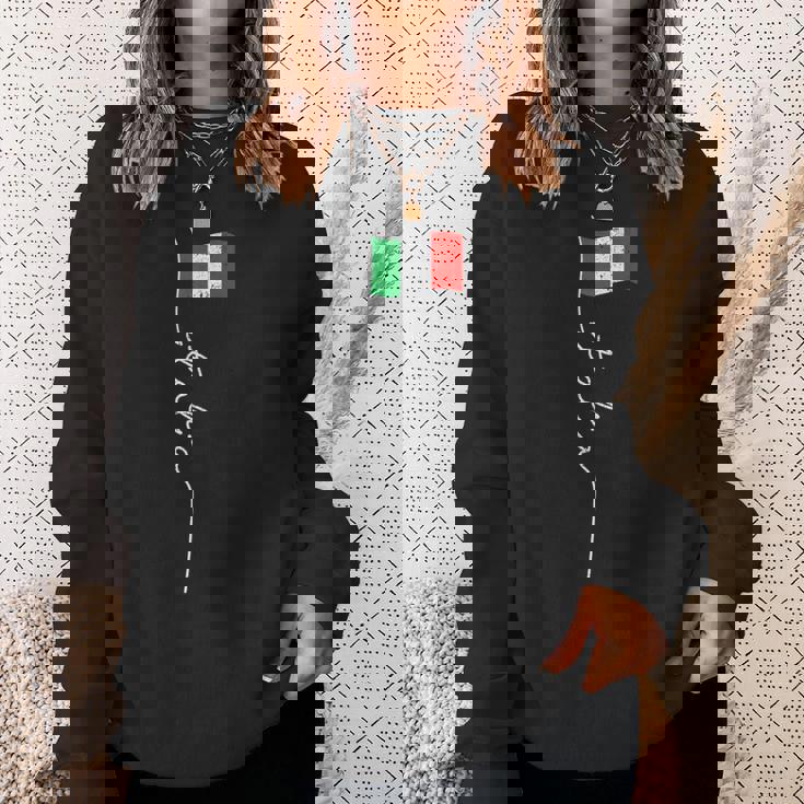 イタリアシグネチャーフラッグポール エレガントな愛国的なイタリア国旗 スウェットシャツ 彼女への贈り物