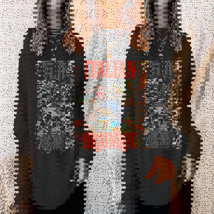 イタリアンブレイン レッド ウイルス ミーム マニア グラフィック スウェットシャツ 彼女への贈り物